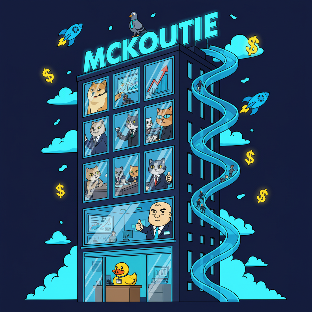 mckoutie headquarters — a skyscraper full of memes